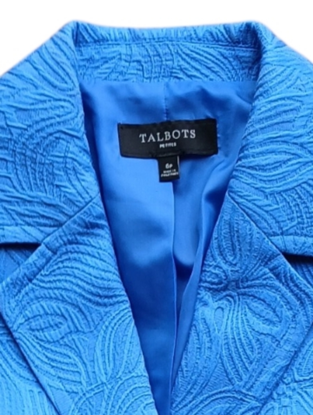 Talbots Women's Size Medium Blue Textured Sheath Dress And Jacket - Picture 7 of 12
